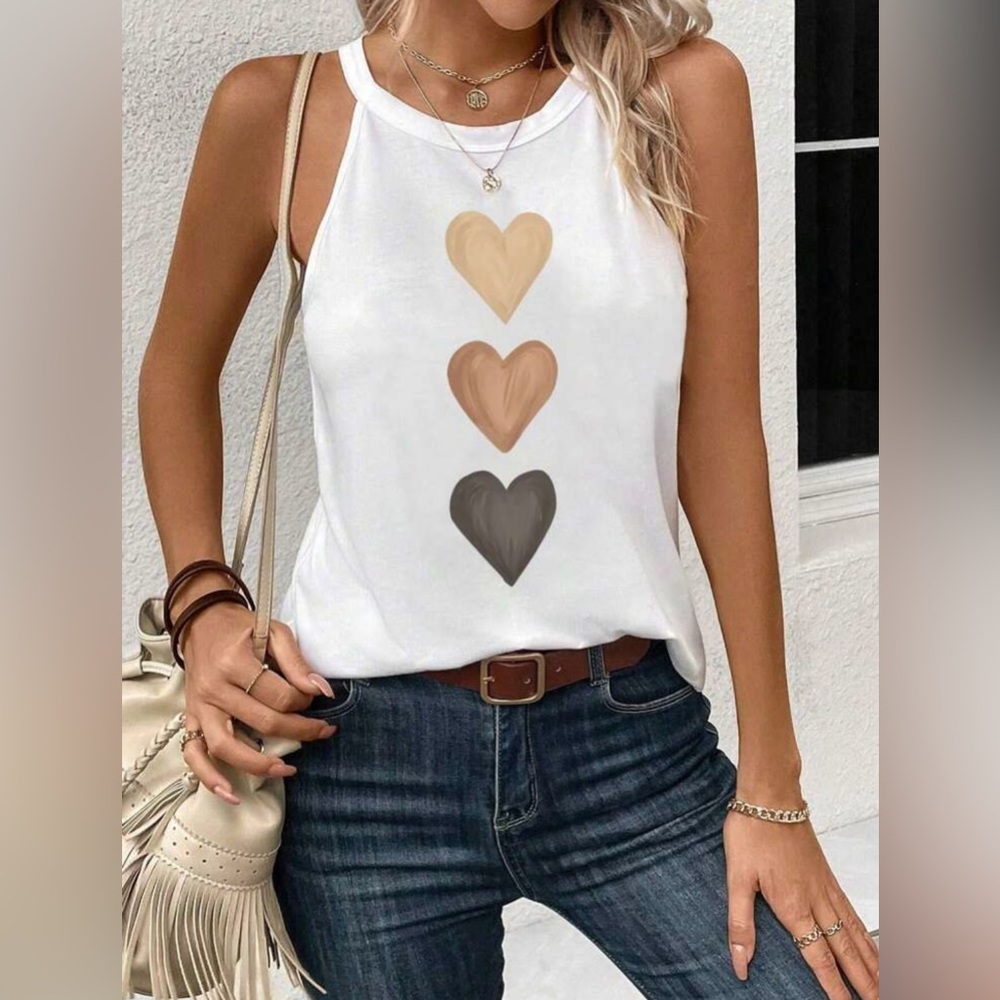 Heart pattern halter top size S